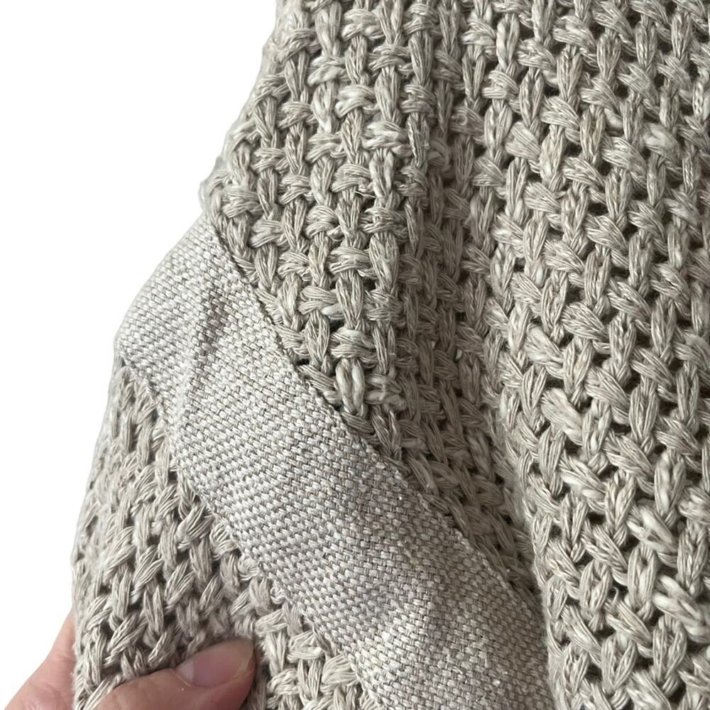 Umberto Ginocchietti Chunky Fisherman Knit Sweater Top Linen Coastal Beige Tan - Picture 4 of 12